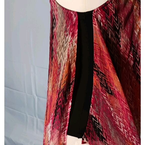 Wrangler Rock 47 Tank Top Women’s Large Black w/ Pink Chevron Overlay Rockabilly - Picture 4 of 8